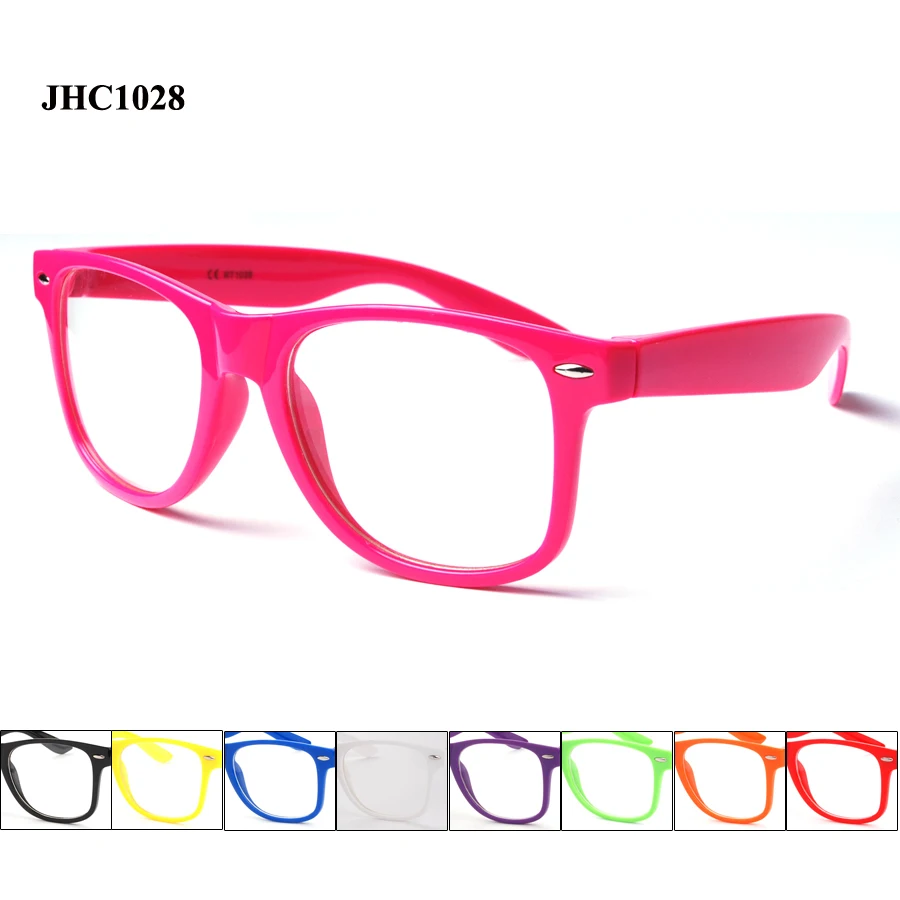 

Cheap plastic frame clear lens sunglasses women & men with various colors glasses frame JHC1028