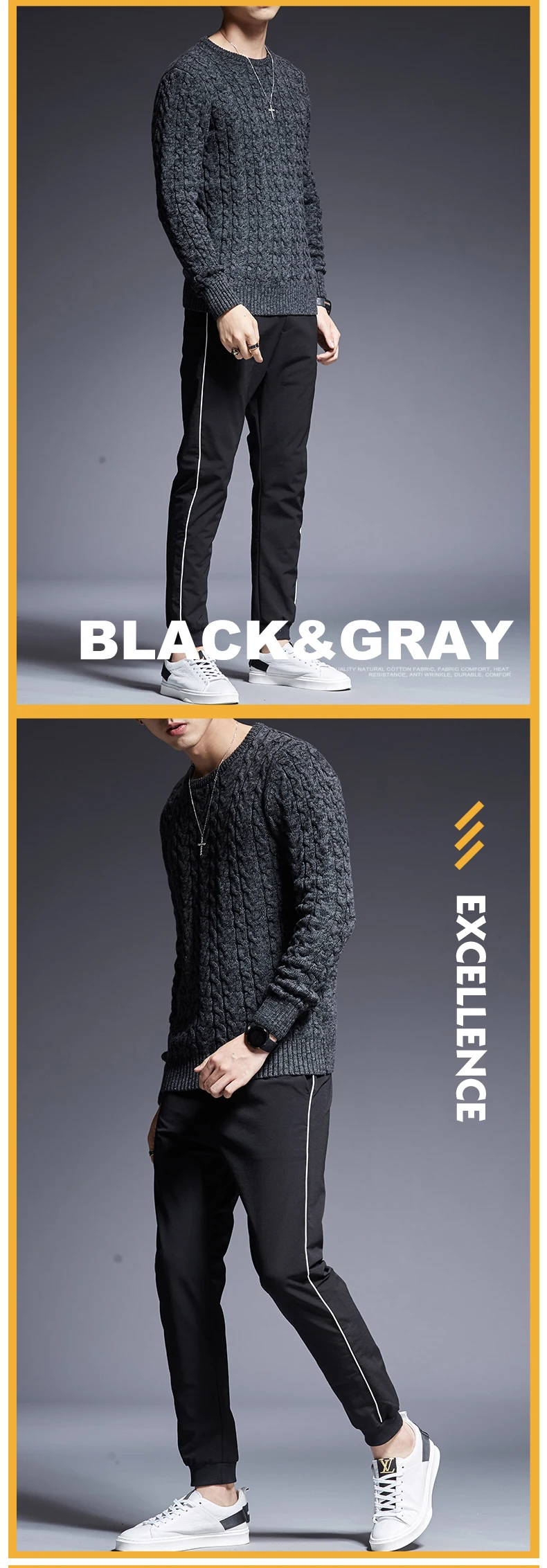 2019 новый осенний корейский стиль Повседневное мужская одежда модного бренда свитера человек пуловеры с круглым вырезом Slim Fit вязаные
