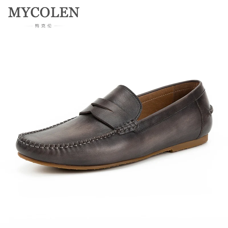 

MYCOLEN 2018 New Shoes Luxury Designers Men Casual Moccasins Men Loafers High Quality Leather Shoes Men Flats Driving Shoes