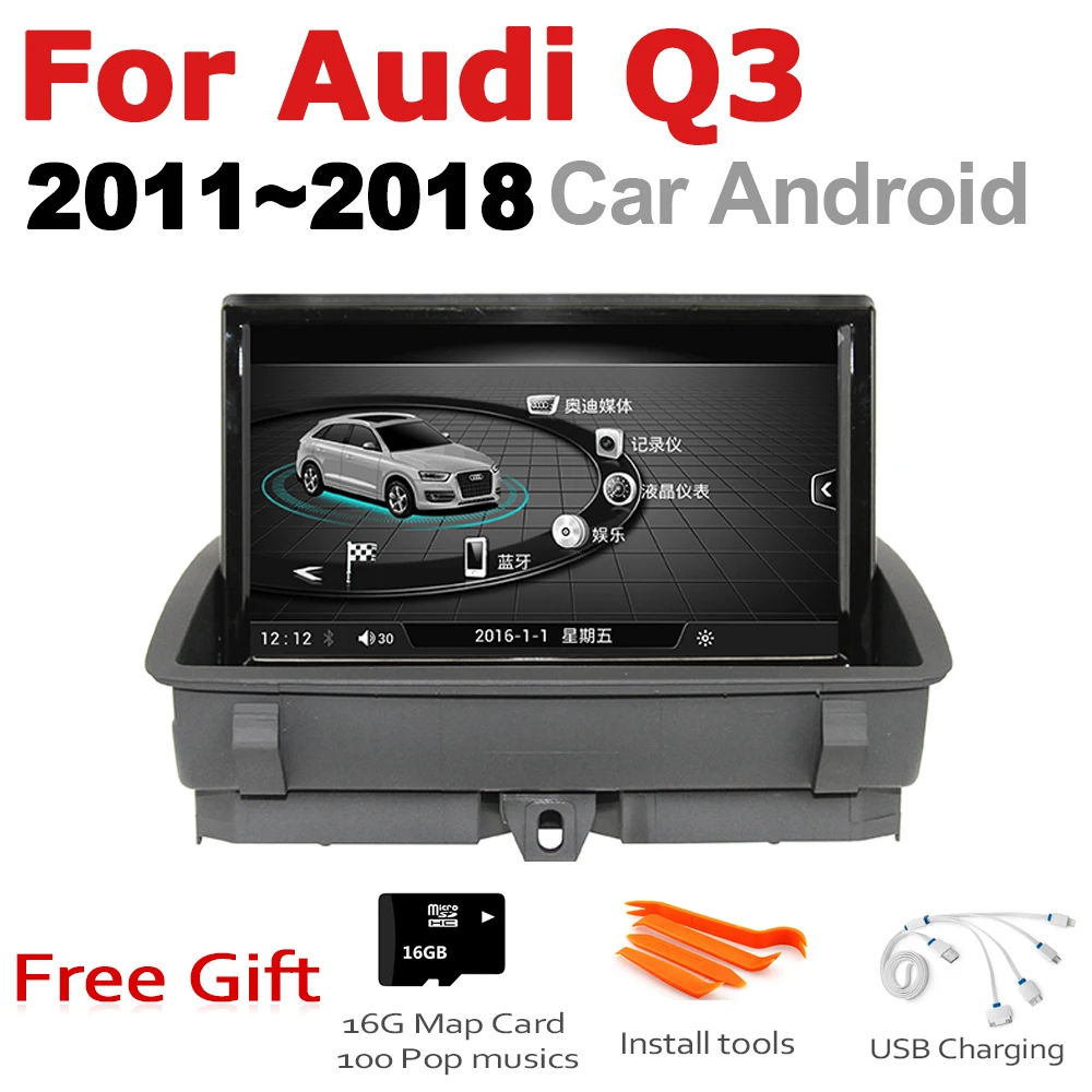 Discount 8 inch Andrid 7.0 up Car Multimedia Player For Audi Q3 8V 2011~2018 MMI radio gps Navi Map WiFi original style Bletooth 0