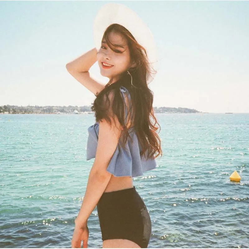 2017 Bikinis Women Swimwear High Waist Swimsuit Halter Sexy Bikini Set Retro Bathing Suits Plus Size Swimwear XXL
