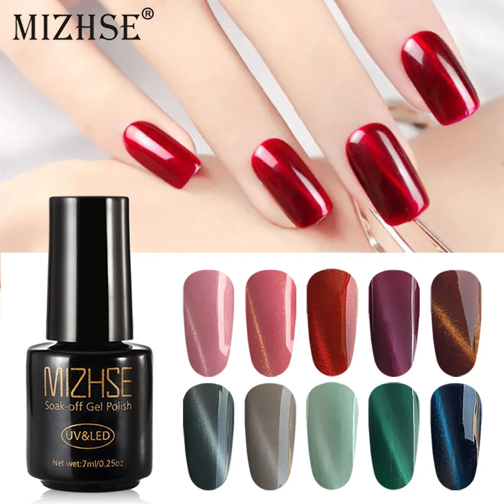 MIZHSE Гель-лак для ногтей 3D кошачьи глаза привлекательный Гелевый лак Esmalte Permanente Лазерная Фольга для маникюра Лак эффект кошачьих глаз личная гигиена