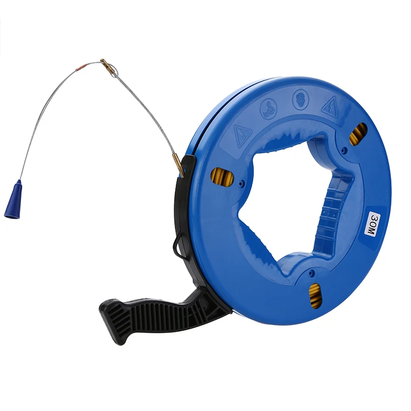 Fish Tape Puller 4mm*30m Cable Fiberglass Fish Tape Reel Puller Nylon