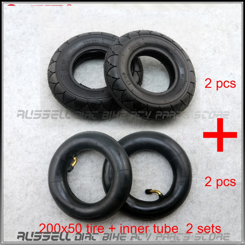 

2 sets with 200x50 Tire + inner tube for Folding Electric Scooter 8-inch E-Scooter Pocket Bike Razor E100 E150 E-200