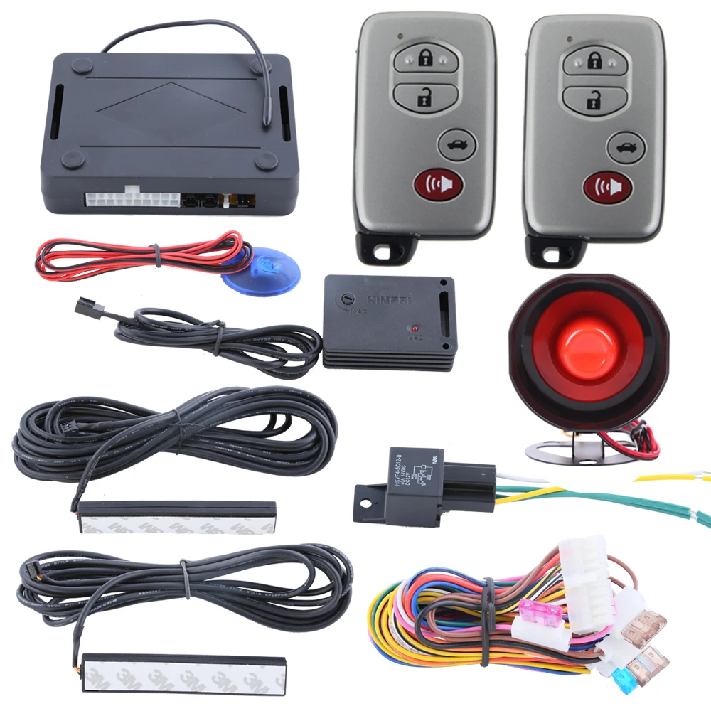 PKE car alarm system passive keyless entry kit, remote arm disarm the