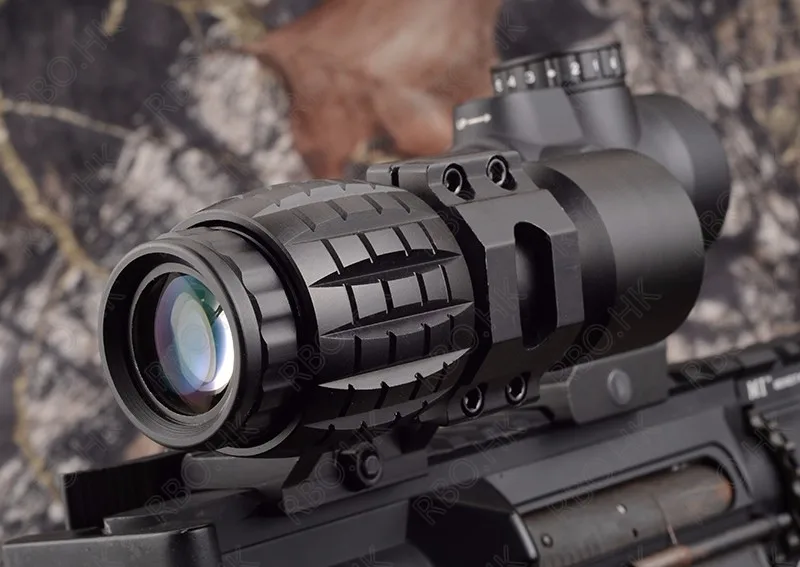 Тактический Совместимость с Red Dot Sight Scope 3x лупа с откидной в сторону Picatinny Weaver Rail Mount M9443