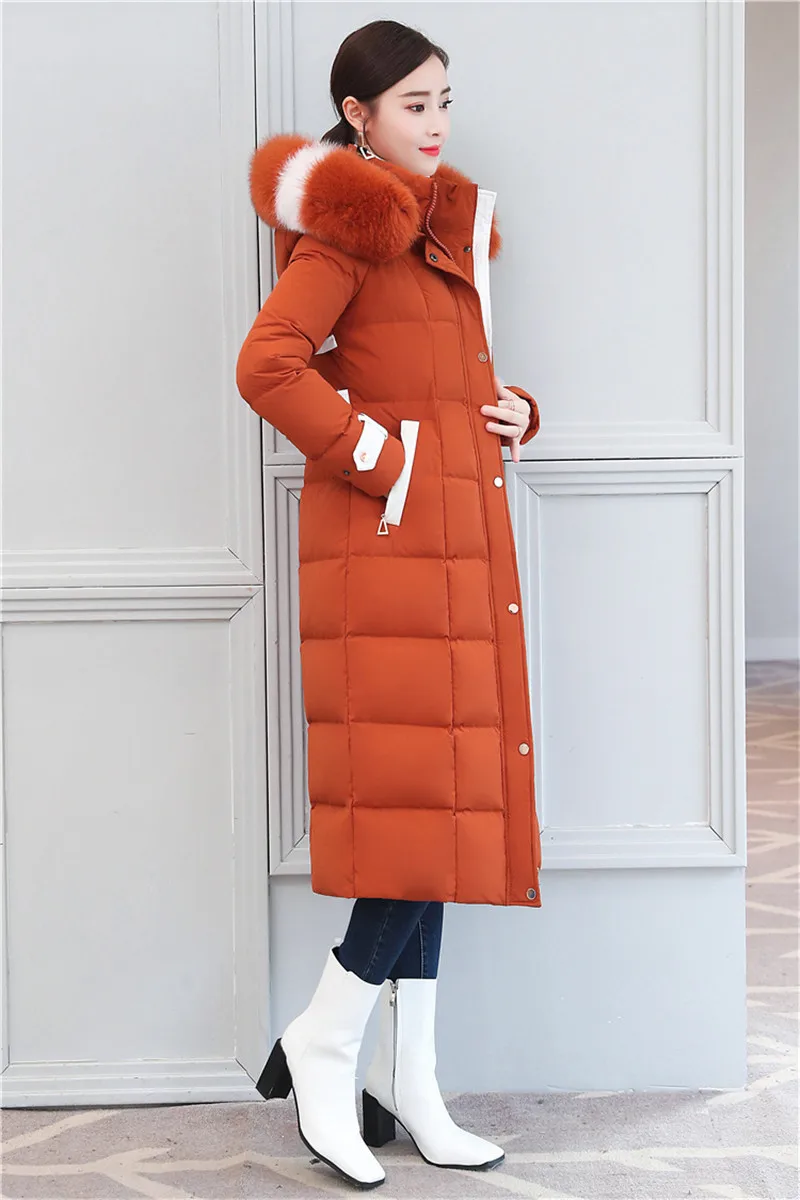 Best New Winter down jacket women Lengthen parka Fox big fur collar Hooded coat female Plus size Thicken high quality down coats 2199 17