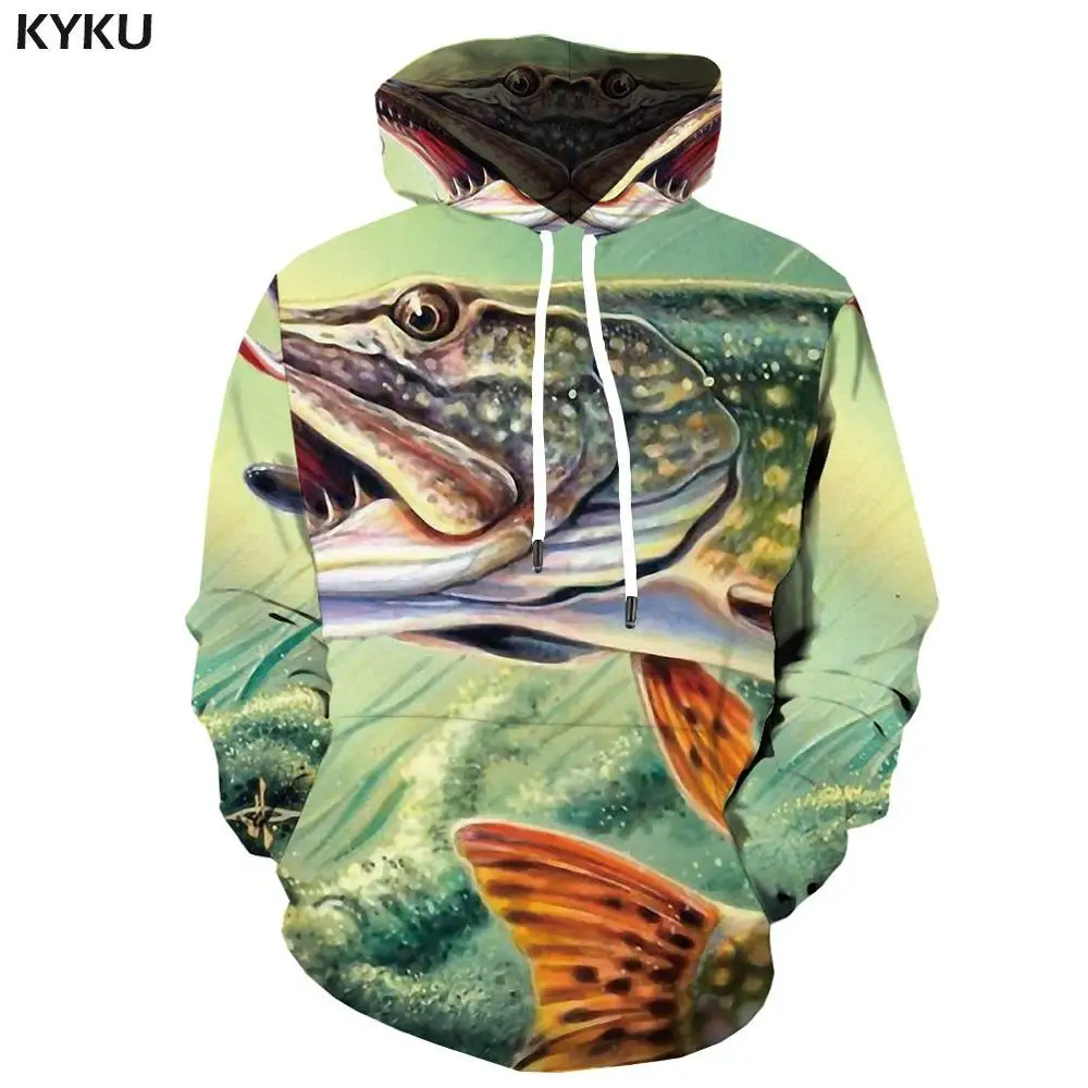 KYKU толстовка с аппликацией рыбы мужская толстовка с животным принтом тропический океан 3d толстовки с принтом Fishinger аниме хип-хоп Мужская одежда с рукавом и капюшоном - Цвет: 3d hoodies 10