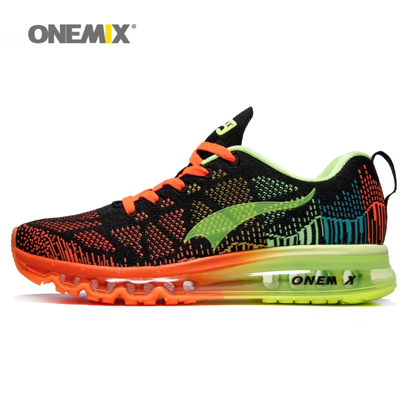 Onemix men's sport running shoes music rhythm men's sneakers breathable mesh outdoor athletic shoe light male shoe size EU 39-46