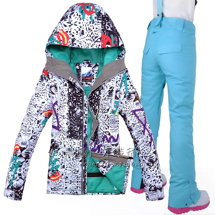 GSOU Снежный женский лыжный костюм сноуборд куртка брюки супер теплый ветрозащитный водонепроницаемый Открытый Спортивная одежда зимняя одежда брючный костюм
