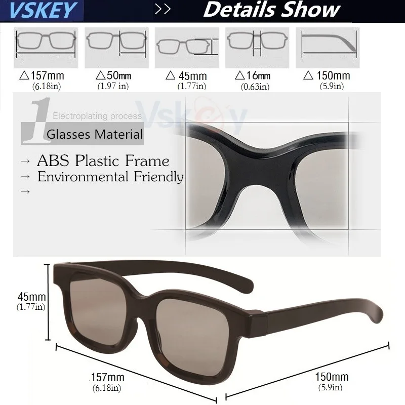 Passive Polarized 3D Glasses For 3D TV RealD 3D Cinema Movie Theaters System For Adults Passive Polarized 3D Glasses For 3D TV RealD 3D Cinema Movie Theaters System For Adults