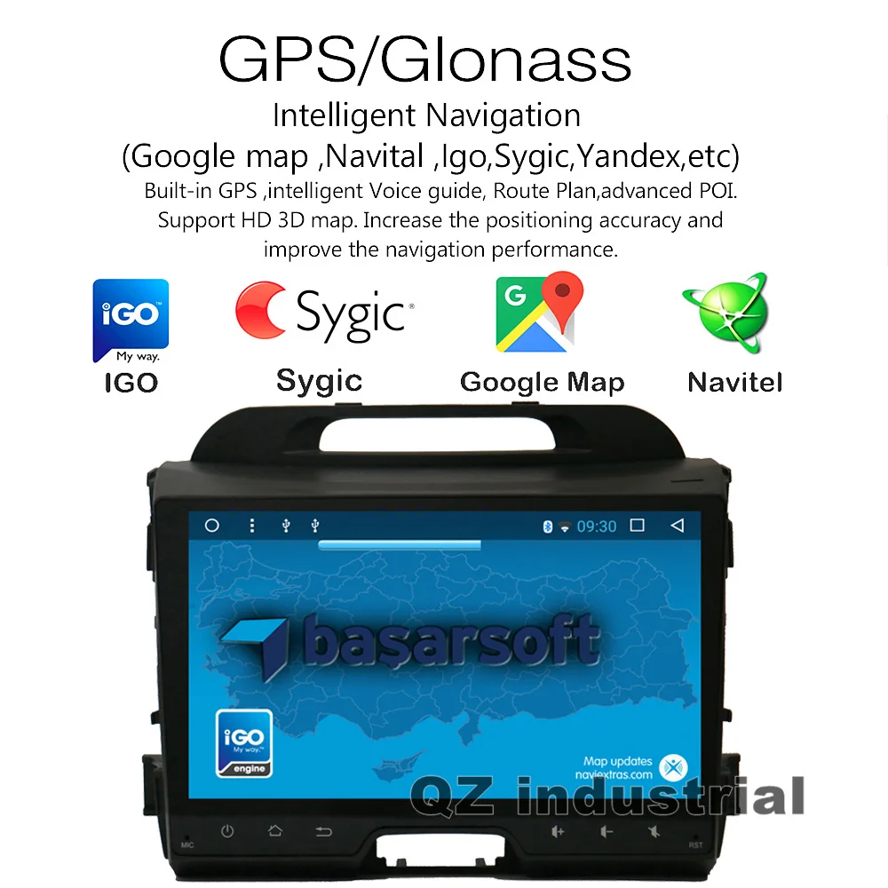 DVD плеер QZ для KIA Sportage 8 1 2015 HD 9 дюймов Android 2011 T8 GPS навигация RDS|player for car|car playerradio car player