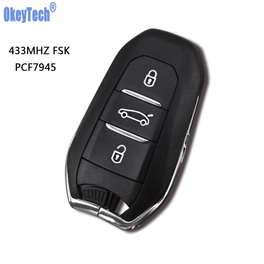 Умный дистанционный ключ OkeyTech DS 433 МГц с чипом для Peugeot 508 Citroen C4 DS4 DS5 аварийным