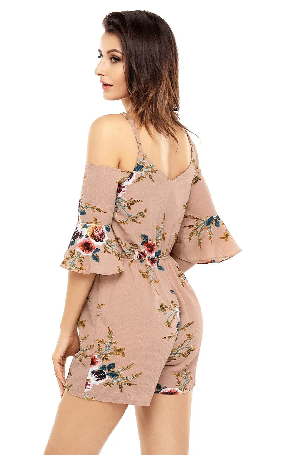 Apricot-Multi-Floral-Ruffle-Wrap-Cold-Shoulder-Playsuit-LC64278-21-2