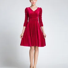 Для женщин плюс Размеры и расклешенное платье плюс Размеры Костюмы Для женщин с коротким и широким подолом элегантные с коротким рукавом Красного цвета