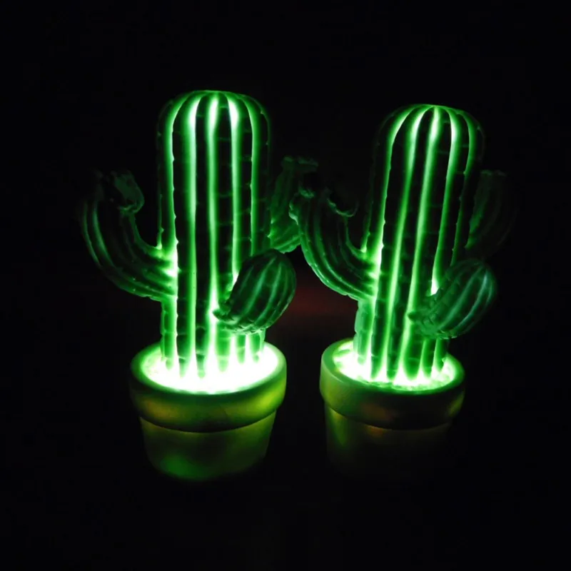 Luzes da Noite cactus verde dos desenhos animados Material do Corpo : Plástico