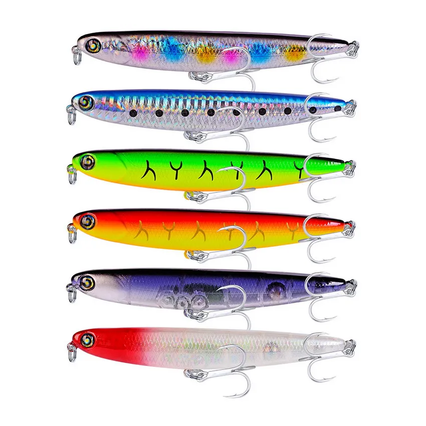 

1PCS Pencil Fishing Lures 3D eyes 11.5CM 14G Plastic Wobbler Artificial Hard Bait Floating Surface