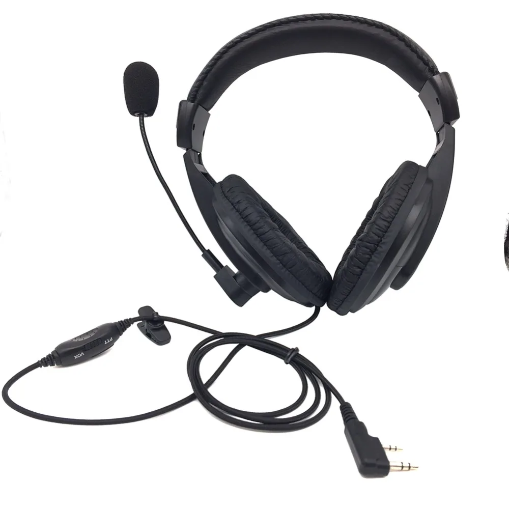 3x Walkie Talkie Earpiece Boom Mic Overhead Earmuffs Noise Cancelling Headphone for Kenwood BaoFeng Puxing Wouxun Hytera HYT (6)