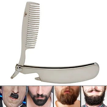 

Dropship Multi-Function Anti Static Mustache Comb Stainless Steel Folding Comb Can Be Use As A Bottle Opener