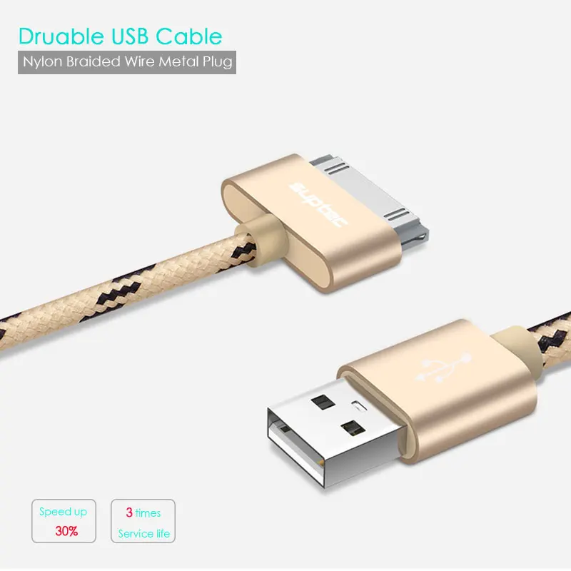 SUPTEC USB մալուխ iPhone 4 4s iPad 2 3 iPod 30 Pin - Բջջային հեռախոսի պարագաներ և պահեստամասեր - Լուսանկար 2