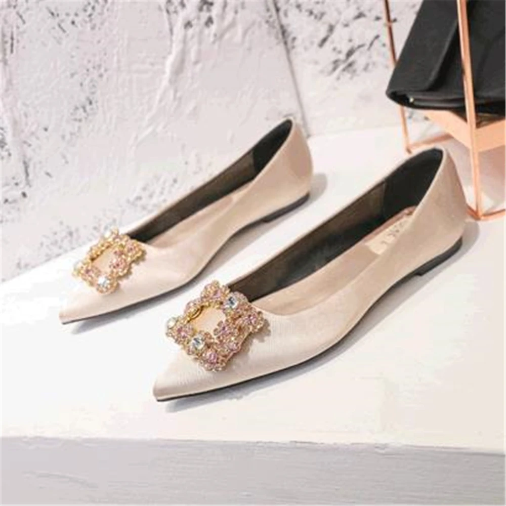 champagne flat shoes