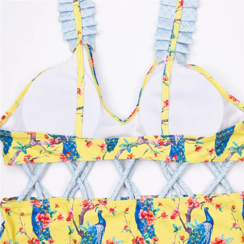 Women Bandage Bikini Set Flowers Print Swimwear Swimsuits Women Bikini 2019 Sexy Women Swimwear 40MY31 (3)