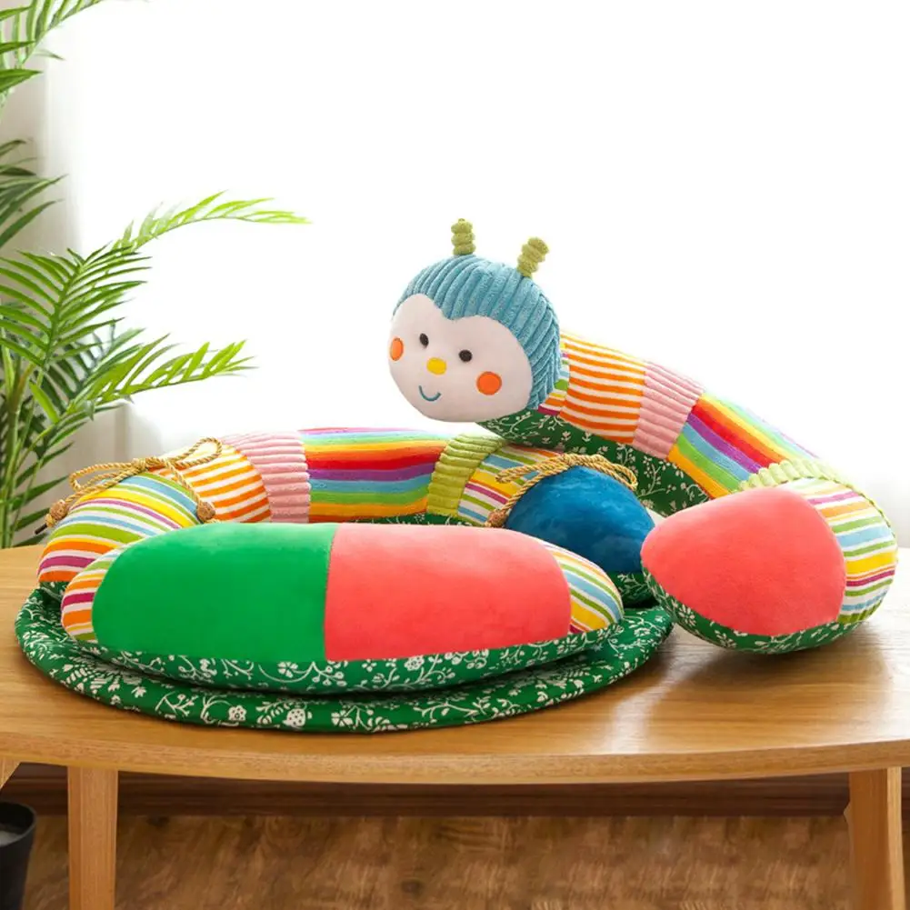 New Cartoon Baby Learning Sitting Chair Infant Safe Baby Seat Sofa Safety Protective Chair Caterpillar Plush Sofa Floor Crib