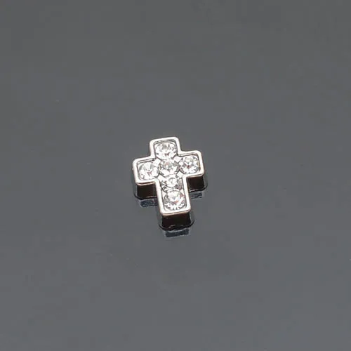 

Cross with rhinestones, Floating charm fit floating charm lockets, FC0048 10pcs/lot