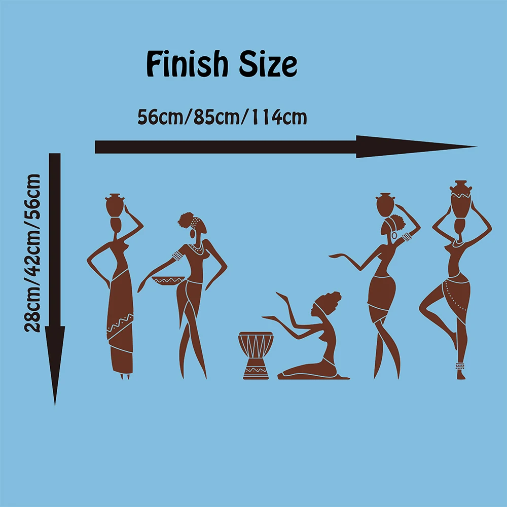 Tribal  African Warrior Wall Decal Sofa Bedroom Tribal African Women Beauty Wall Sticker Living Room Vinyl Home Decor  (1)