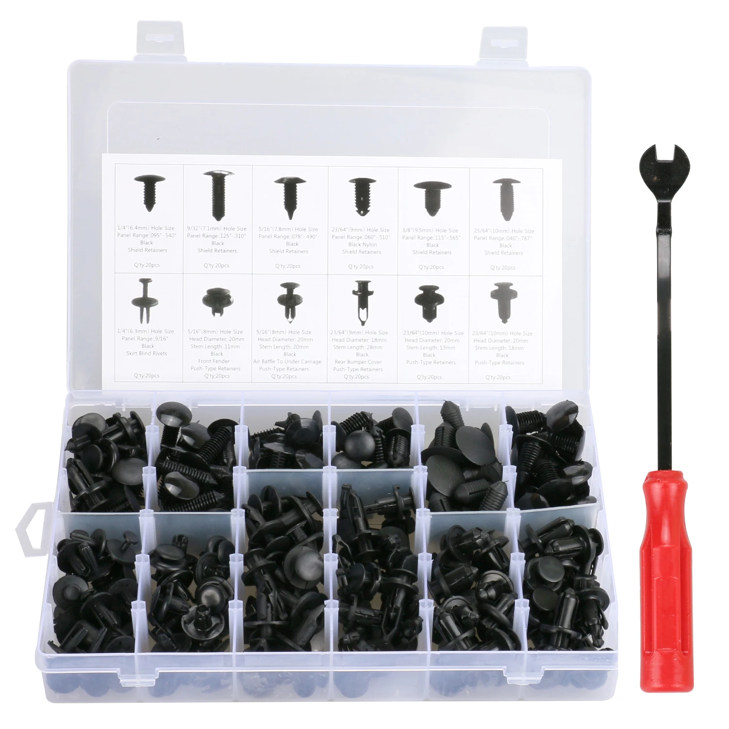 25 Pcs Car Hole Fastener Rivet Bumper Push Type Retainer Clips for Honda Acura