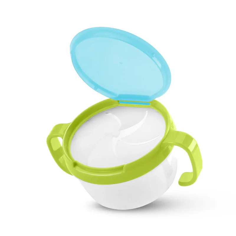 Младенческая Детская чашка для закусок анти-разлив 360 Вращающаяся двойная ручка непроливающаяся чашка для печенья детская Чаша для малышей контейнер для хранения закусок