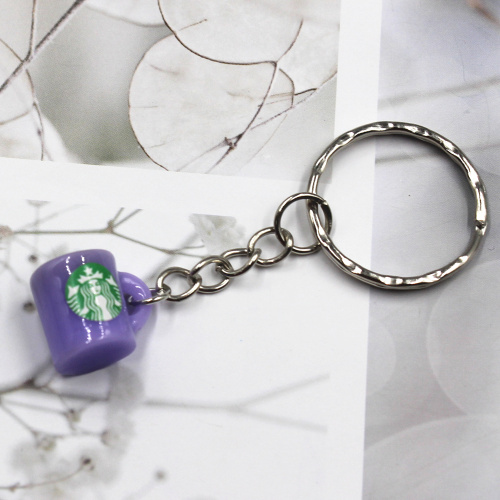 Sell  Coffee cup Keychain Male Car Keyring Metal Auto Key Holder Gift For Men