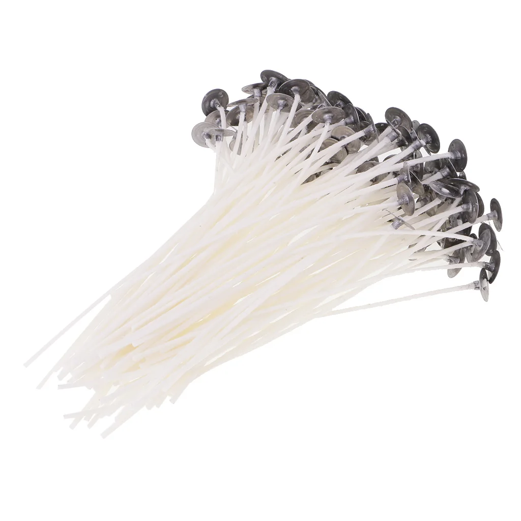 200x Pre Waxed Pre Tabbed Natural Candle Wick Low Smoke Cotton Core For Wedding Party Scented Candle Making 8/10/12/14cm