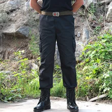 Черные мужские брюки-карго в стиле милитари, тактические брюки, повседневные тонкие рабочие брюки, армейские полицейские защитные брюки, комбинезоны