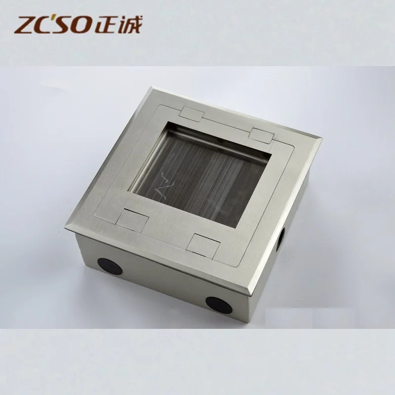 

Galvanized Steel Floor Box with Recessed Top for Carpet, 18x18cm Panel Size