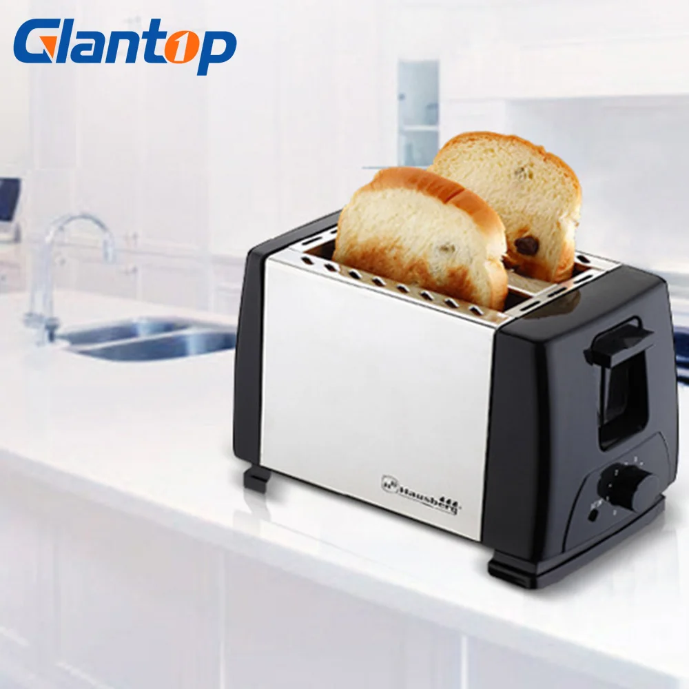 Glantop 220V Stainless Steel Household Toaster Breakfast 2 Pieces Bread