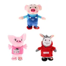 Милая плюшевая свинья животное электронная игрушка ходьба поет и записывает кукла, образовательные игрушки подарок на день рождения для детей малышей
