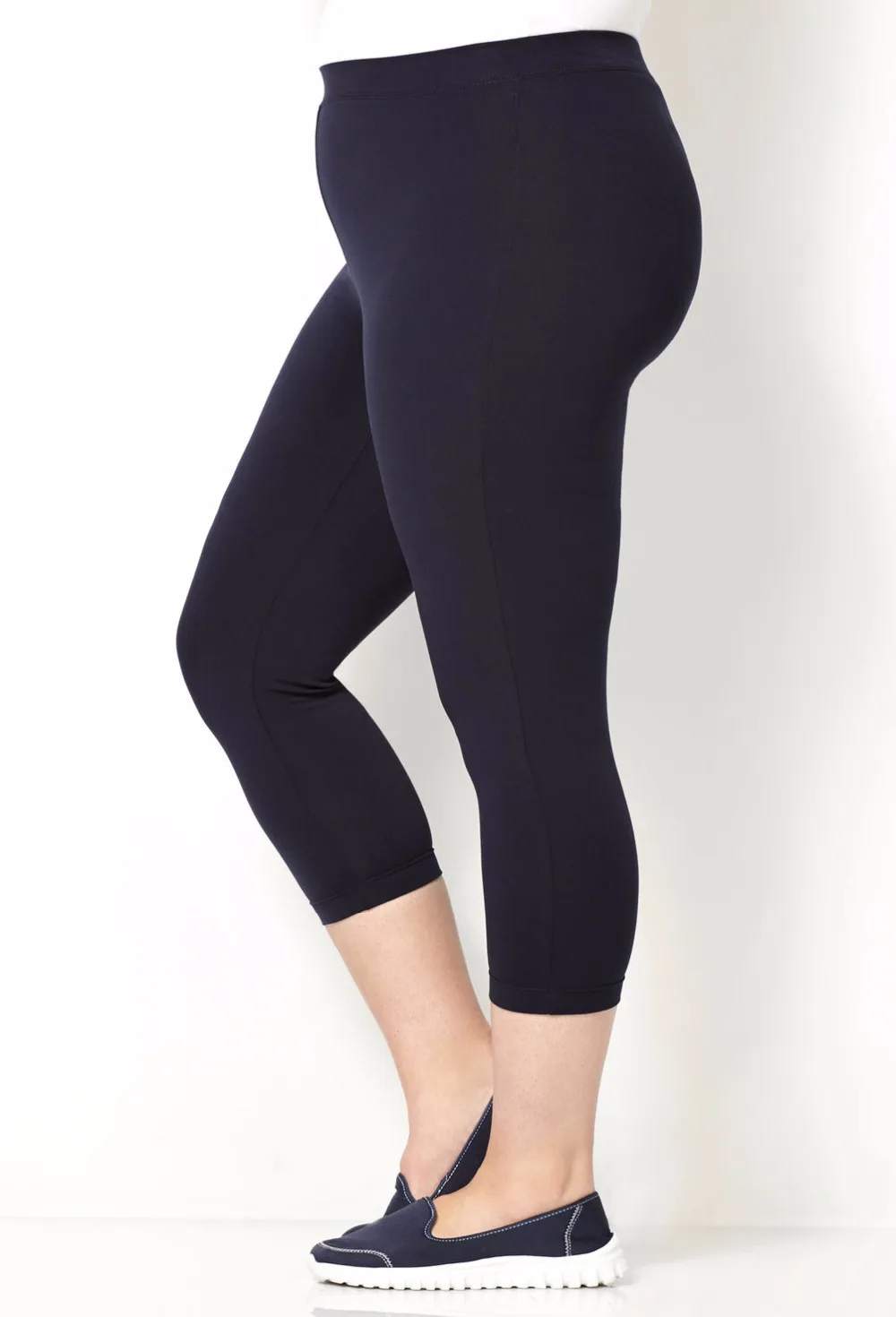 L 7XL Plus Size Women Black/ Gray Cotton Leggings Capris Pants Big