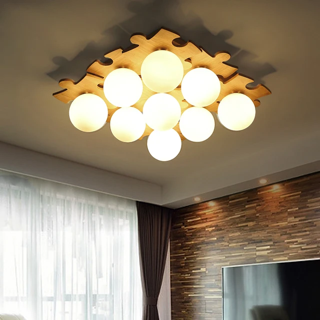 Modern Fashion DIY Wood Bed Room Ceiling Lamp Study Led AC 110V 220V Lampada Modern Fashion DIY Wood Bed Room Ceiling Lamp Study Led AC 110V 220V Lampada