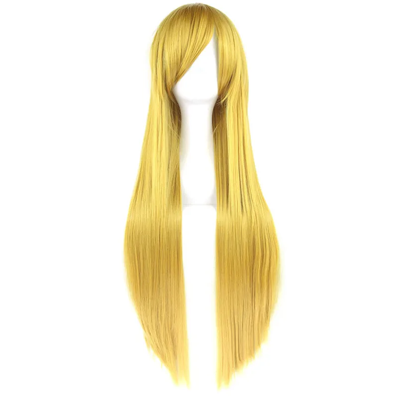 Gres шелковистые прямые парики для косплея высокотемпературные синтетические волосы черный/желтый/коричневый 80 см длинные шиньоны