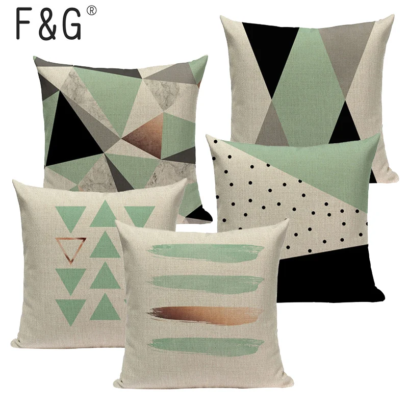 

Geometric Tropical Pillow cushion Teal Blue Pillows Decorate Modern Turquoise Green decorative pillow vintage cushion covers