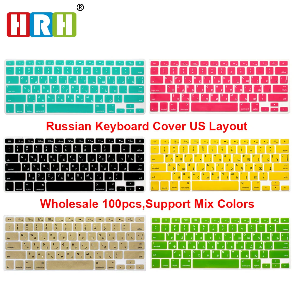 

Free ship10pcs/Lot RUSSIAN Silicone Keyboard Cover Skin sticker protective FILM for apple MacBook Pro air 13 15 17 US layout