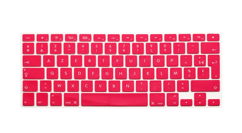 HRH Горячая AZERTY мягкий французский силиконовый чехол для клавиатуры для Mac Book Air Pro 13 1" 17" с дисплеем retina Версия ЕС - Цвет: Pink