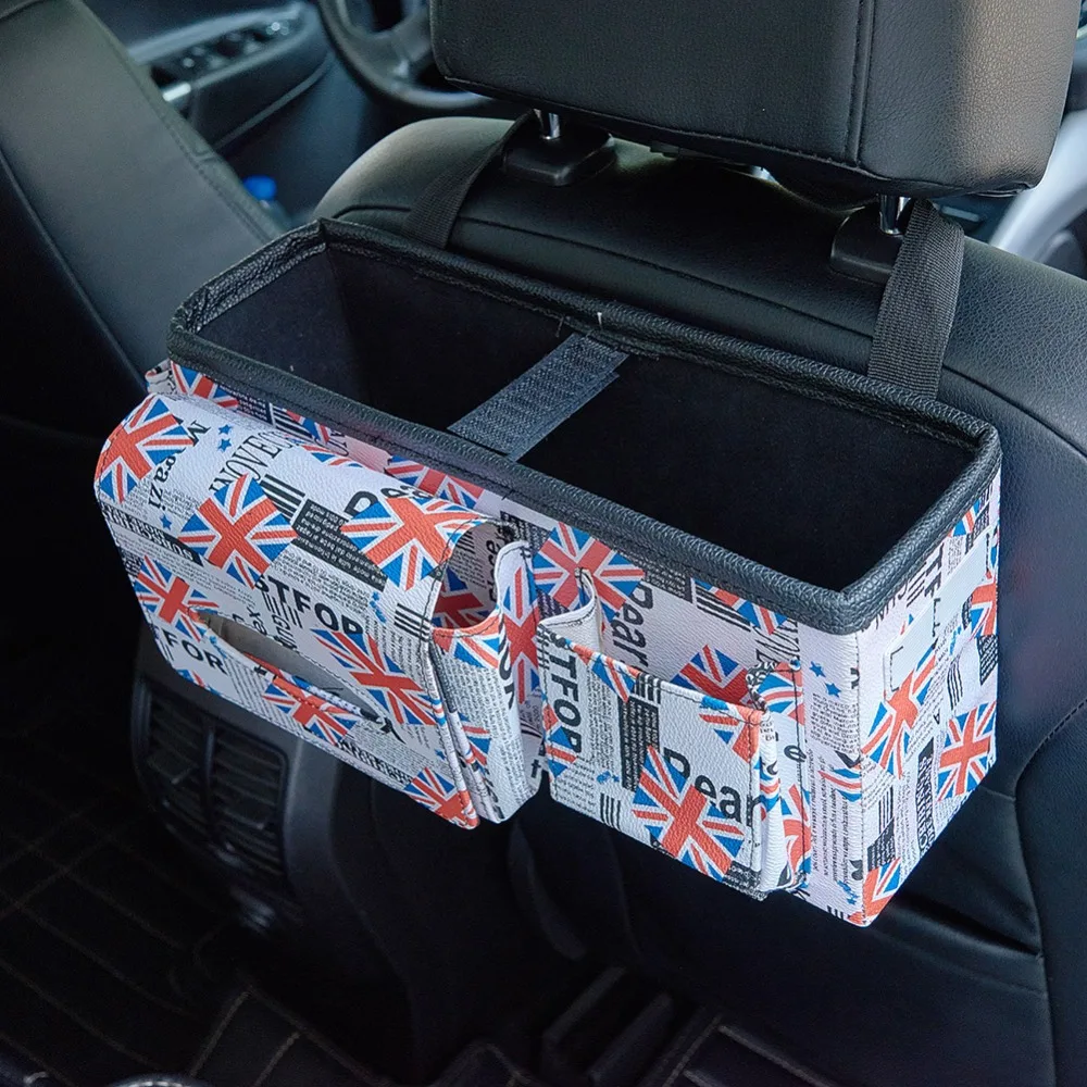 

AUMOHALL Universal PU Leather Car Seat Headrests Organizer Storage Box Multi purpose Pocket Organizer