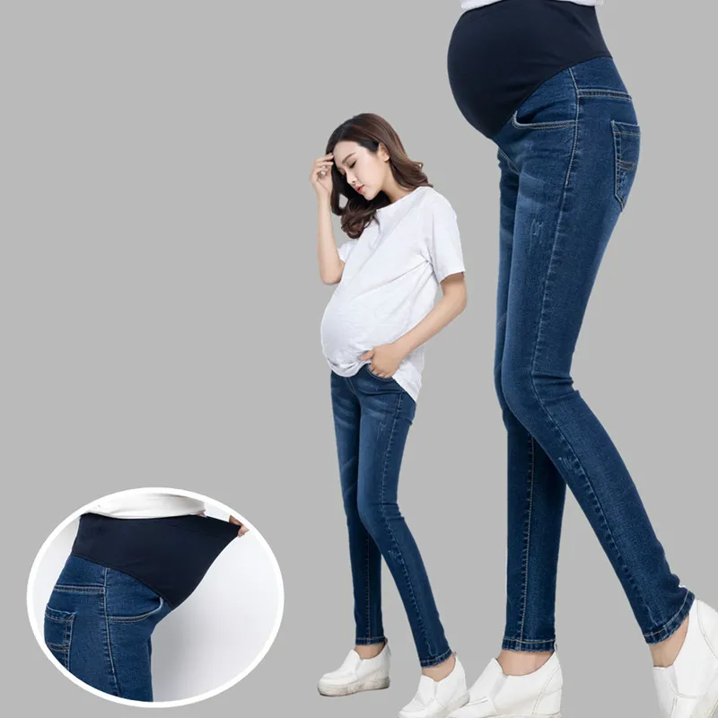 Хлопок джинсы для беременных весна и осень тонкие брюки живота ультра эластичная для беременных брюки карандаш брюки плюс размер плюс