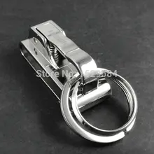 1x пружинный зажим для ремня двойные петли брелок кольцо брелока серебро