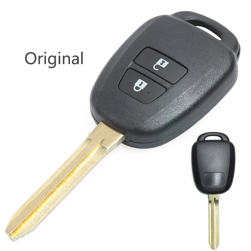 KEYECU for Toyota RAV4 Replacement Original/Modified Flip Remote Car Key Shell Case Fob 2 Button TOY43 Blade