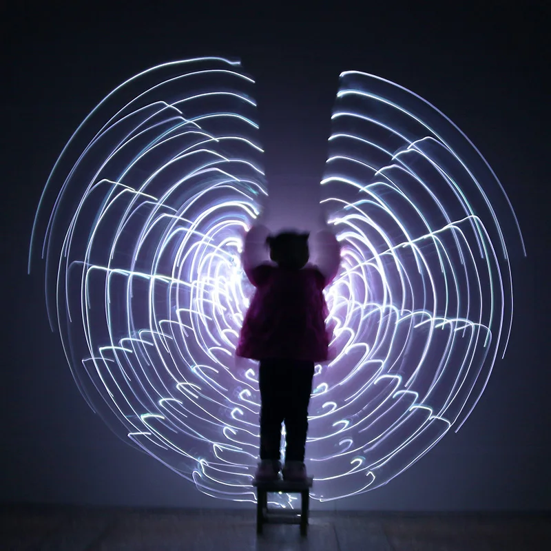 2018 Children LED Light Isis Wings Belly Dancing 360 Degree Egyptian Stage Performance New Arrival Kids LED Wings With Sticks