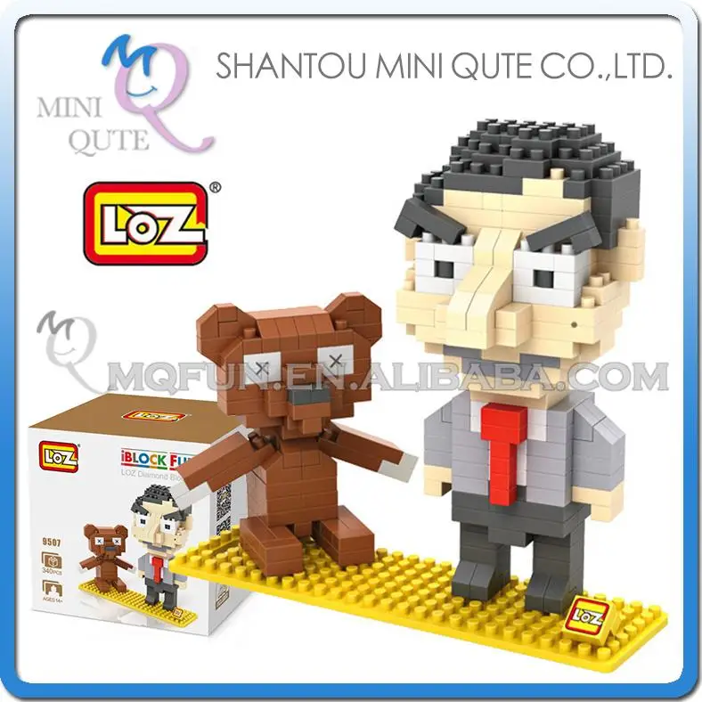 New LOZ Diamond Blocks iBLOCK FUN Mini 9507 Mr Bean Building Toys Dolls With Box