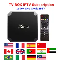X96 мини IP tv BOX 2 Гб 16 Гб Amlogic S905W с одним годом Ip tv подписка Live tv фильмы каналы французский арабский, английский Европа